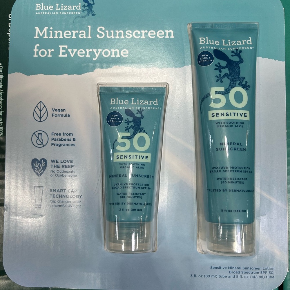 Blue Lizard Mineral Sunscreen Sensitive SPF 50 Twin Pack (5fl oz and 3fl oz)